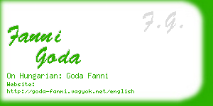 fanni goda business card